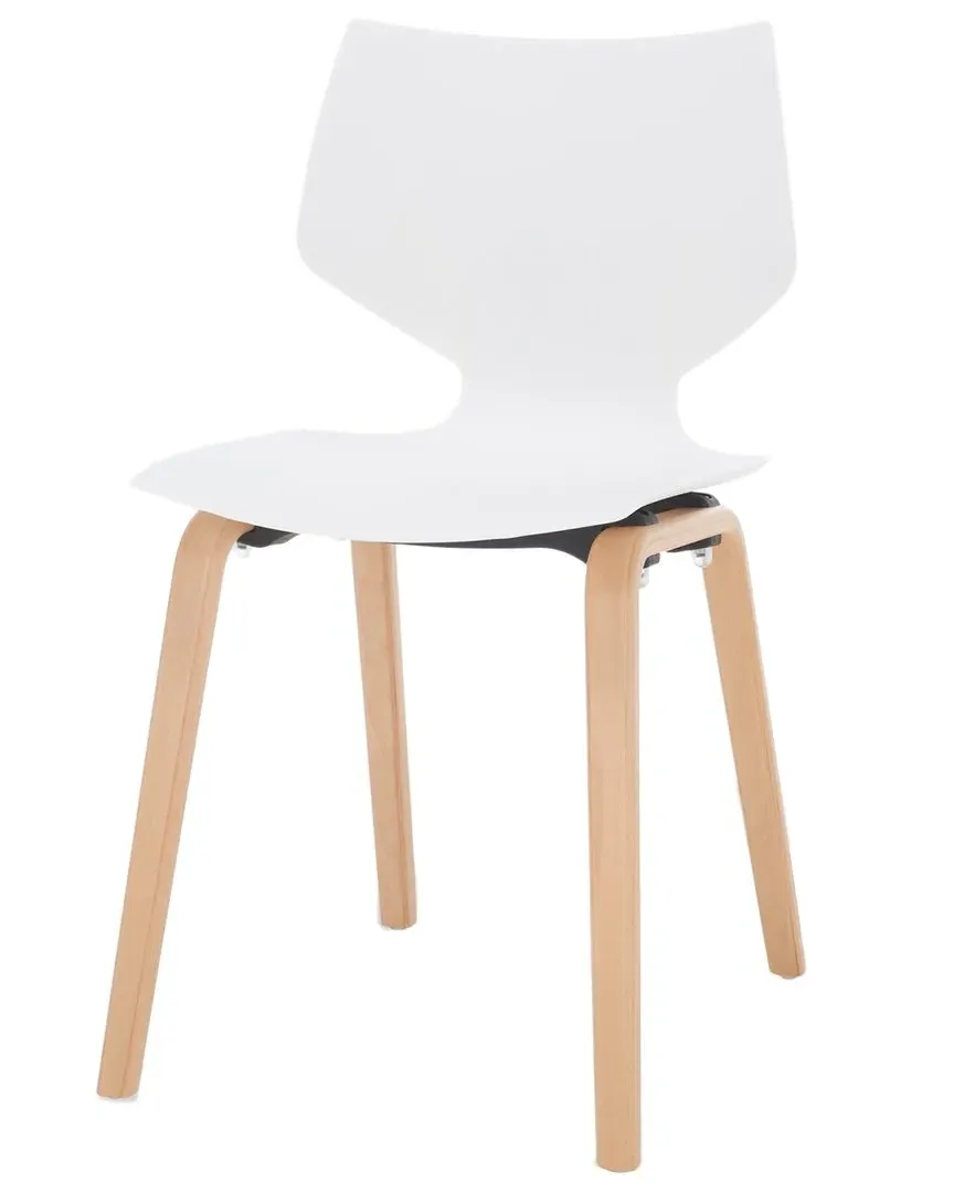 Darnel Set of 2 Molded Plastic Dining Chairs - White