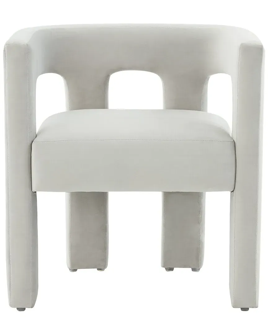 Deandre Dining Chair - Light Grey, Velvet