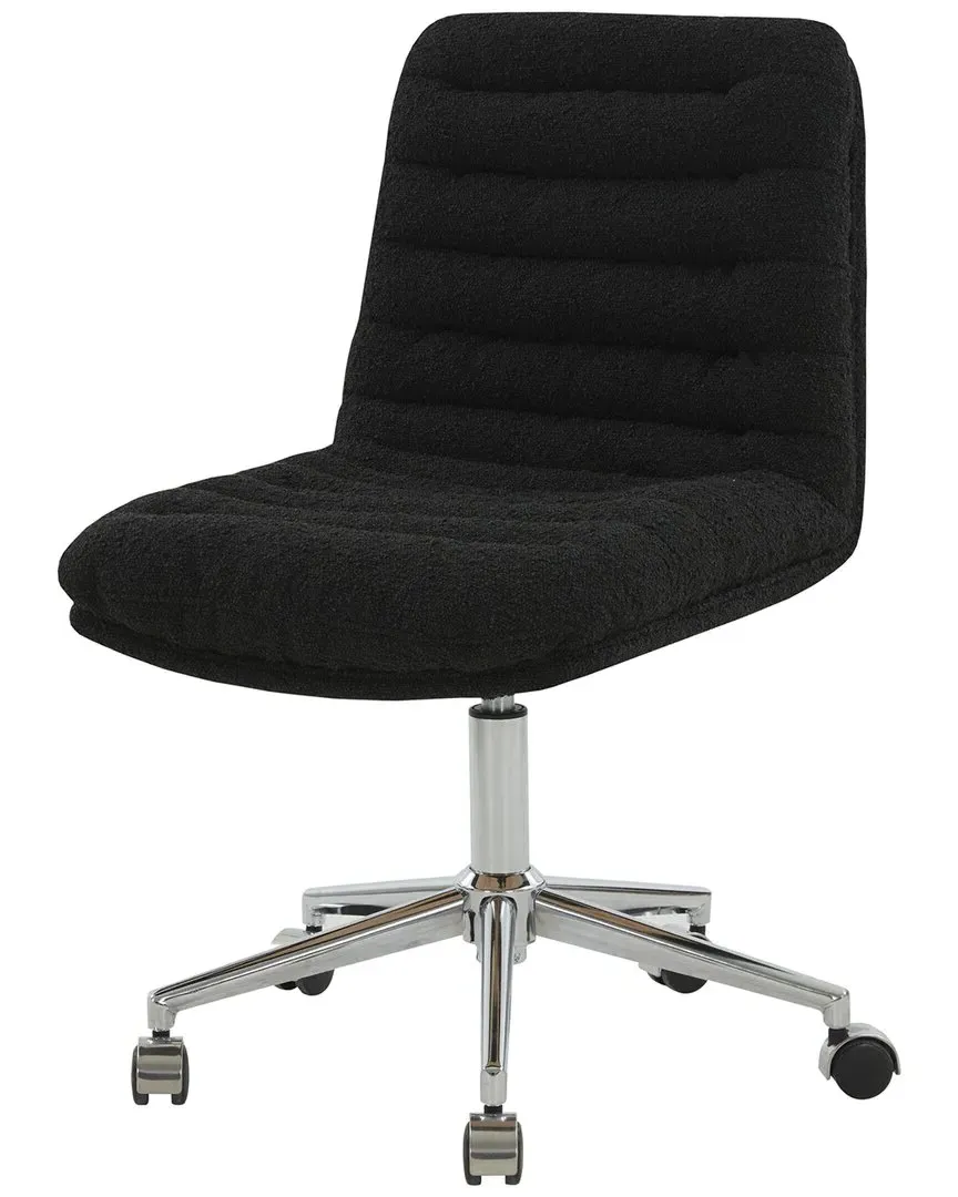 Decolin Swivel Desk Chair - Black, Boucle