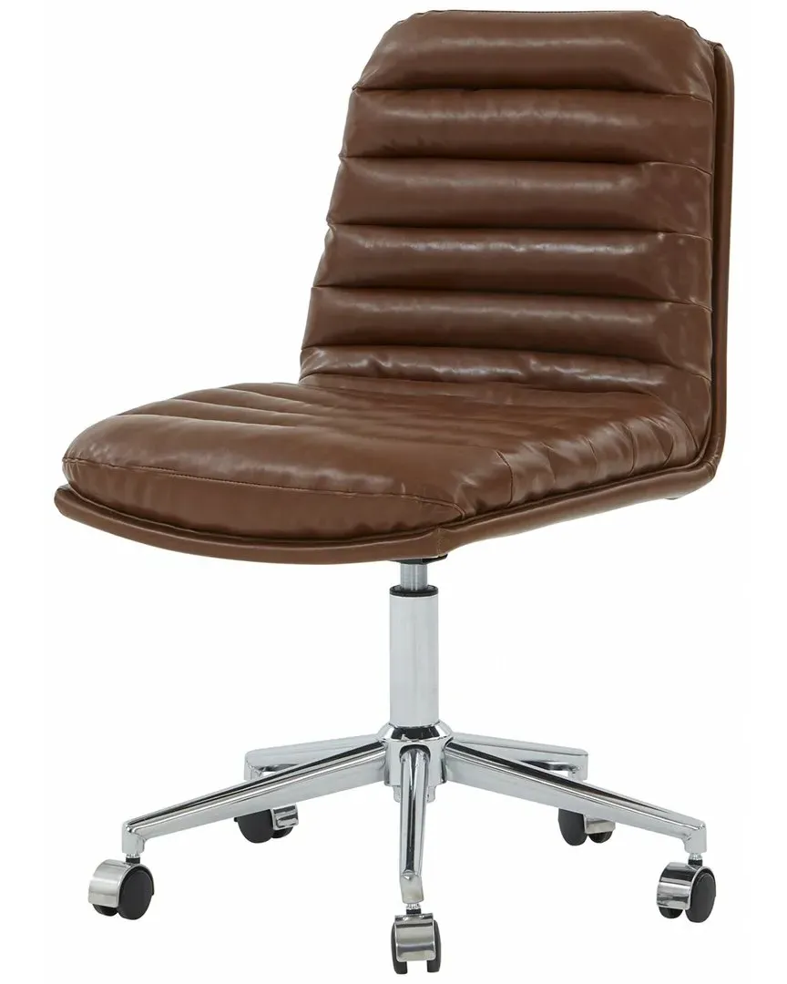Decolin Swivel Desk Chair - Brown, Vegan Leather image