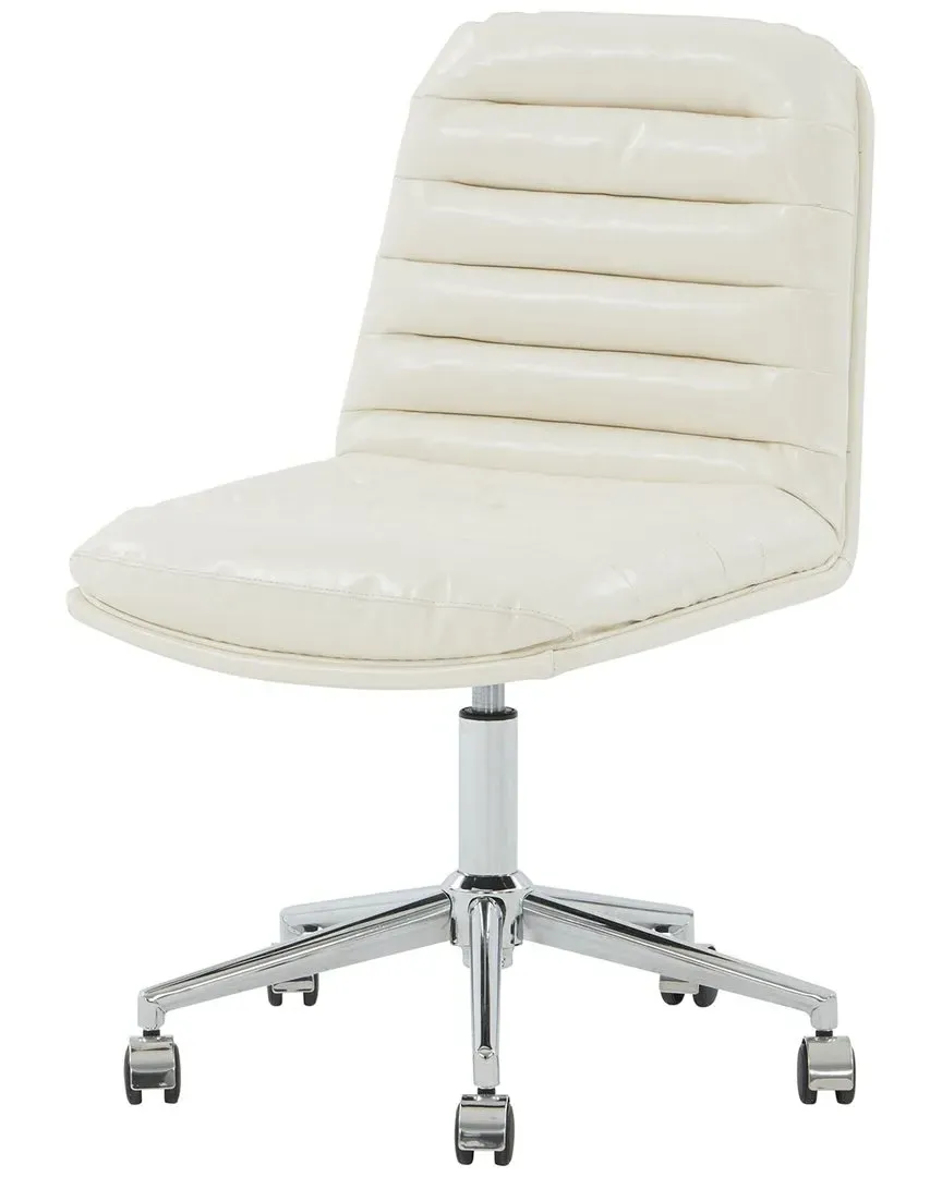Decolin Swivel Desk Chair - White, Vegan Leather