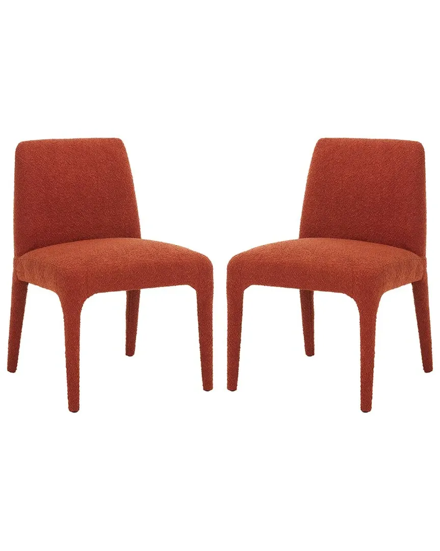 Derrick Boucle Dining Chair - Orange, Birch