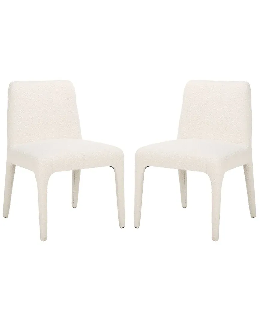 Derrick Boucle Dining Chair - White, Birch