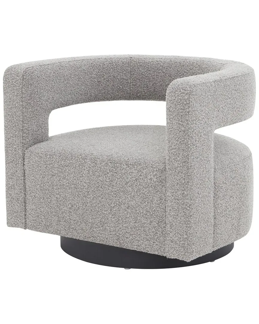 Edgar Swivel Chair - Light Grey, Boucle