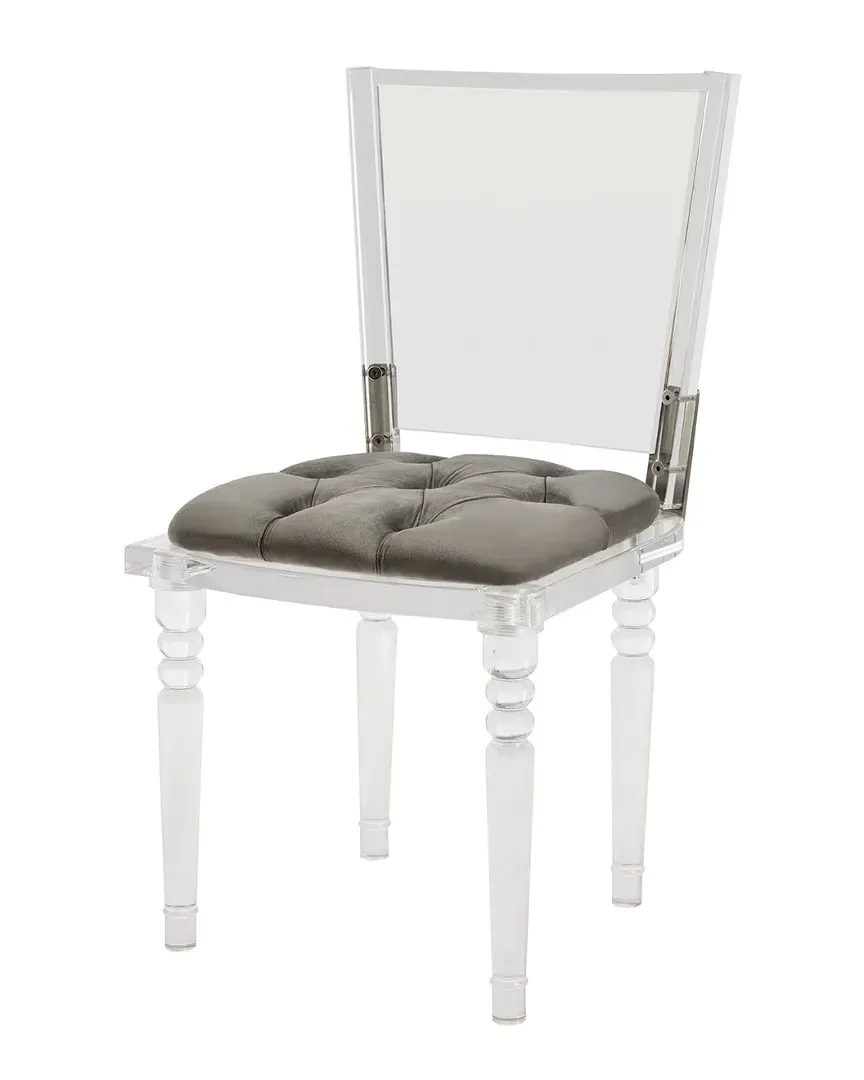 Ella Acrylic Dining Chair - Clear, Black Cushion image