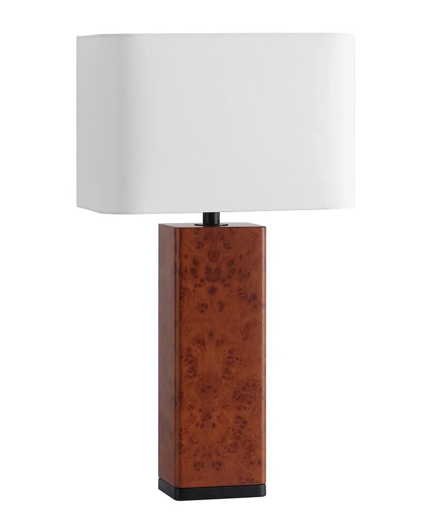 Elsee Burl Wood Table Lamp with Dimmer - Walnut, Iron image