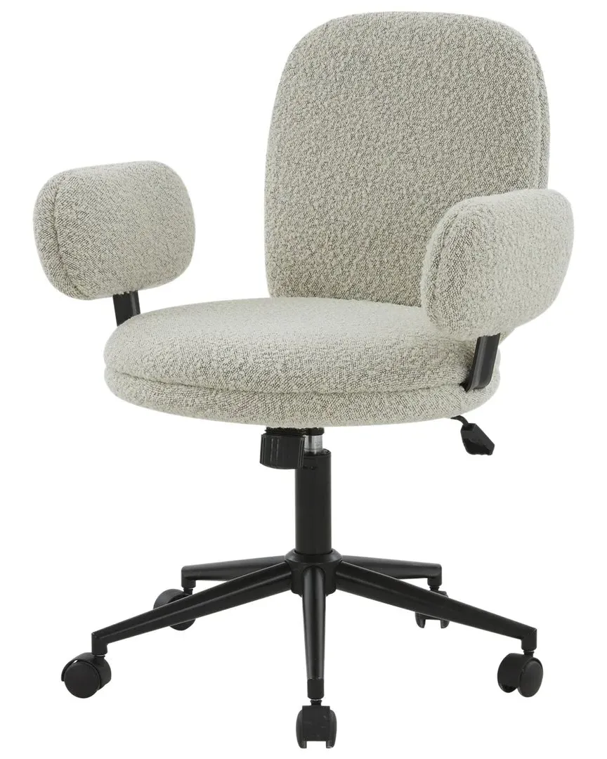 Emeril Adjustable Desk Chair - Light Grey, Boucle