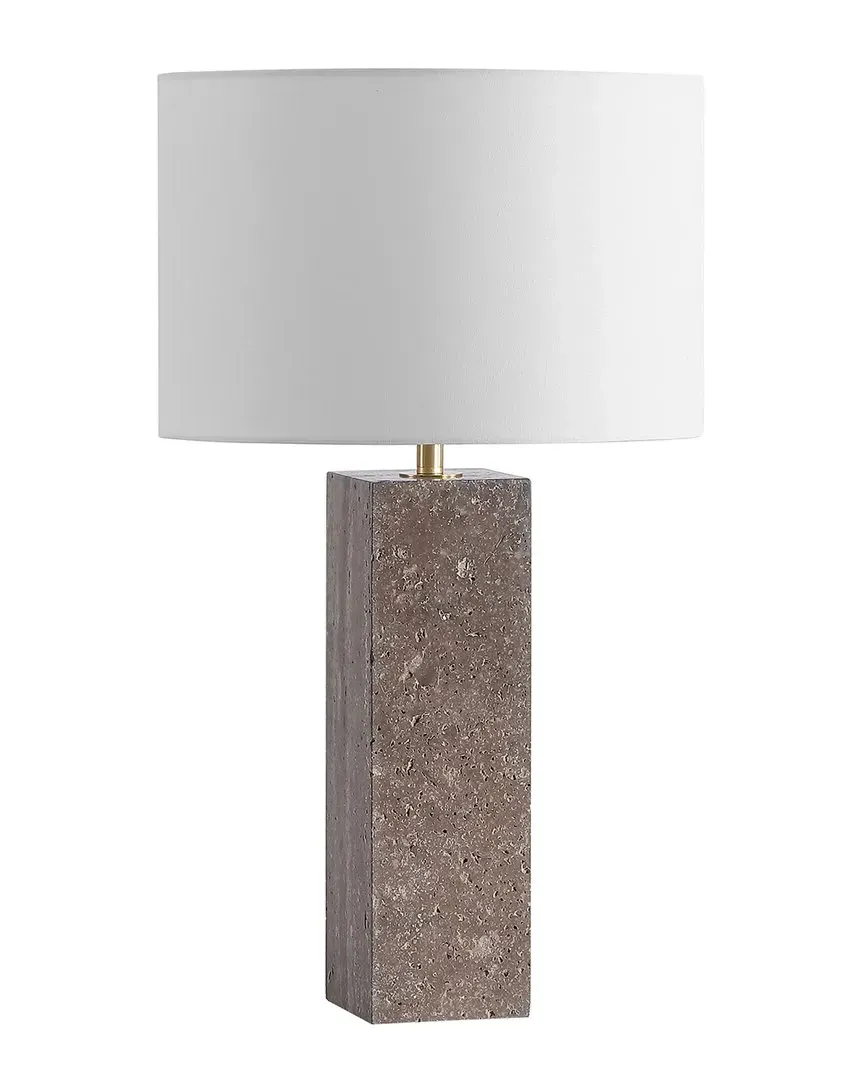 Feliciano Travertine Table Lamp with Dimmer - White