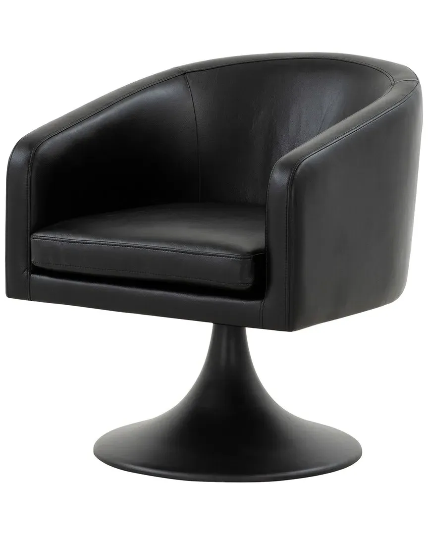 Gonzalez Pedestal Chair - Black, Vegan Leather image
