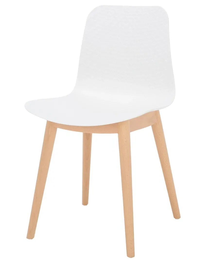 Haddie Set of 2 Molded Plastic Dining Chairs - White