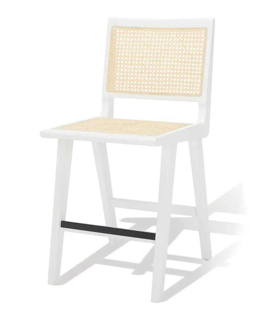 Hattie French Cane Counter Stool - White, Ash Wood image