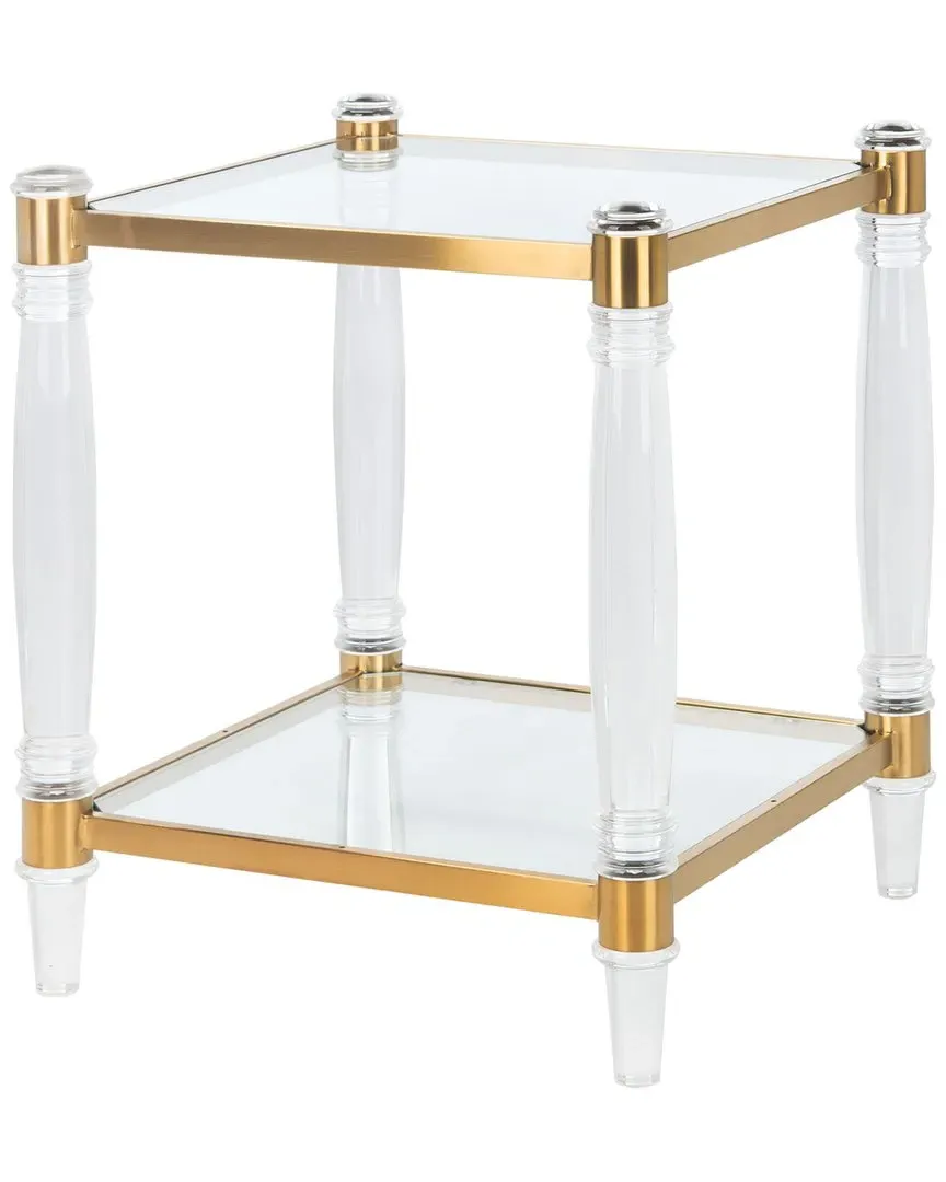 Isabelle Square Accent Table - Brass, Acrylic image