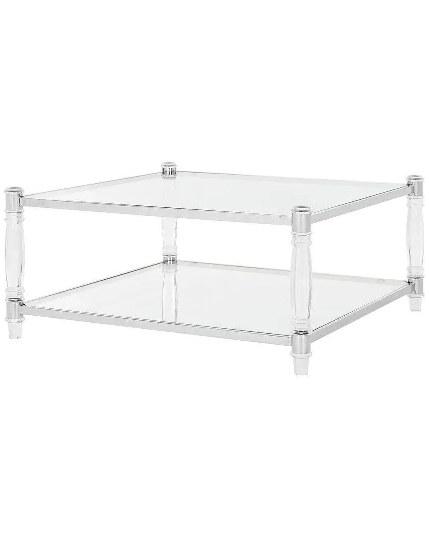 Isabelle Square Coffee Table - Silver, Acrylic