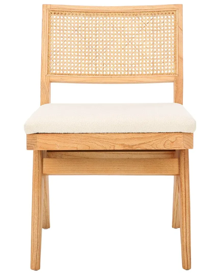 Jaqueline Rattan Back Dining Chair - Brown, Mindi Wood