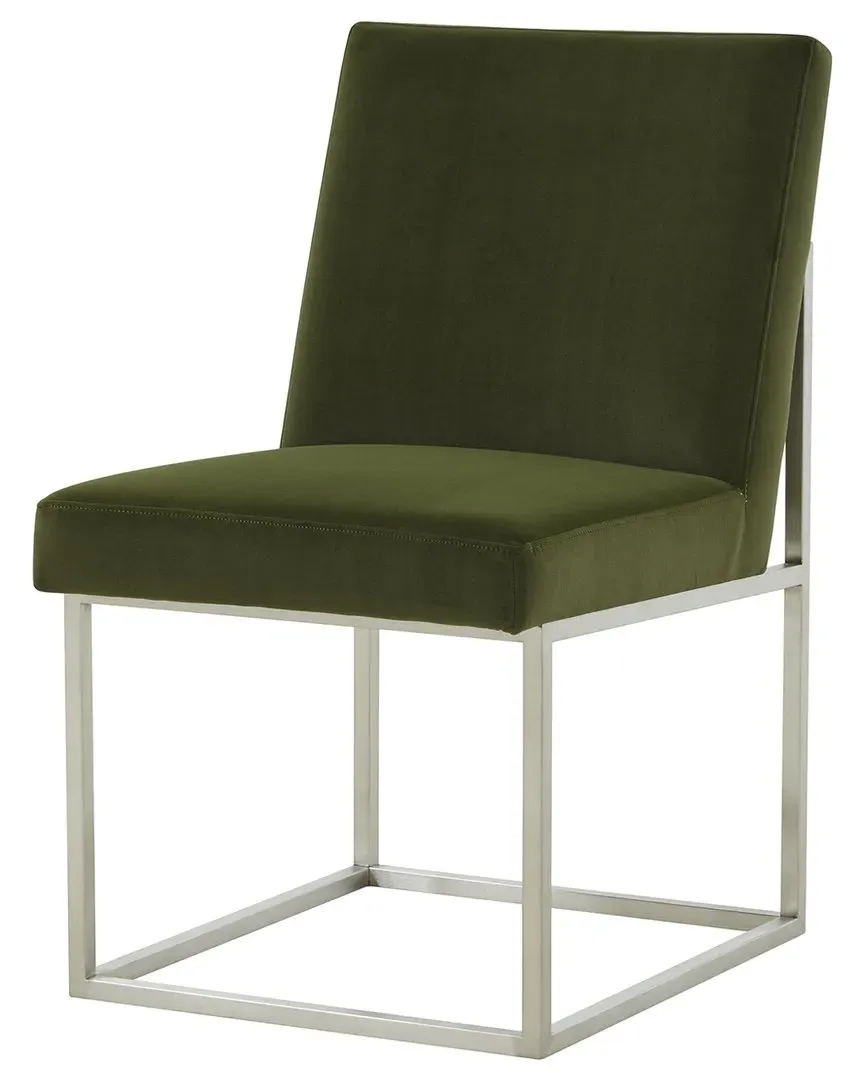 Jenette Velvet Dining Chair - Green, Silver image