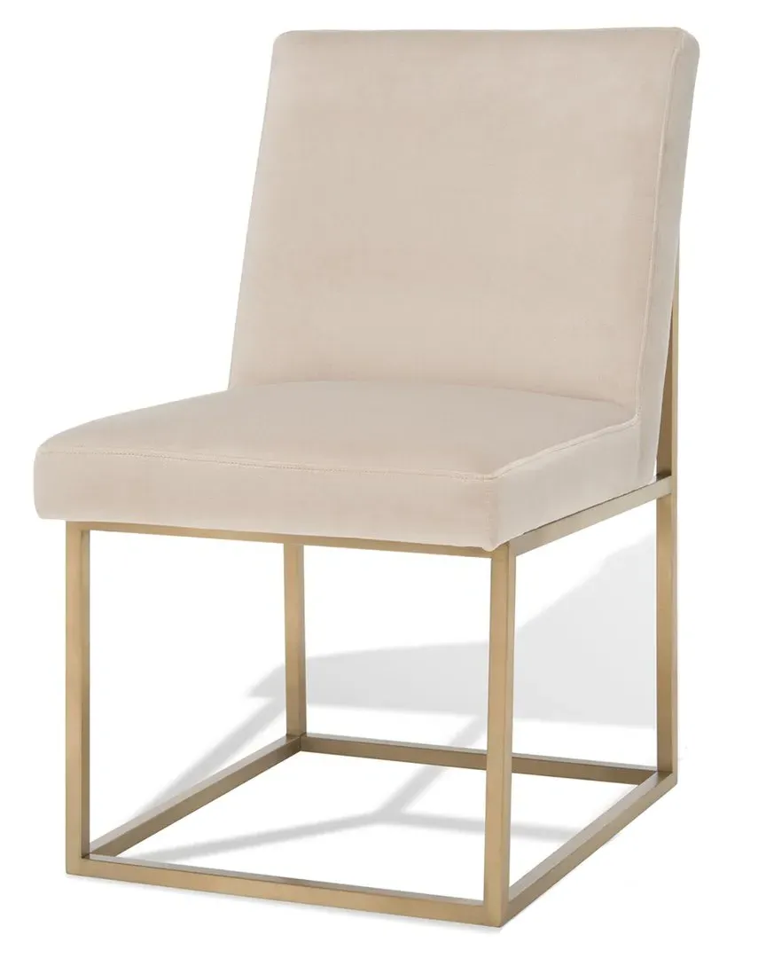 Jenette Velvet Dining Chair - Taupe, Gold