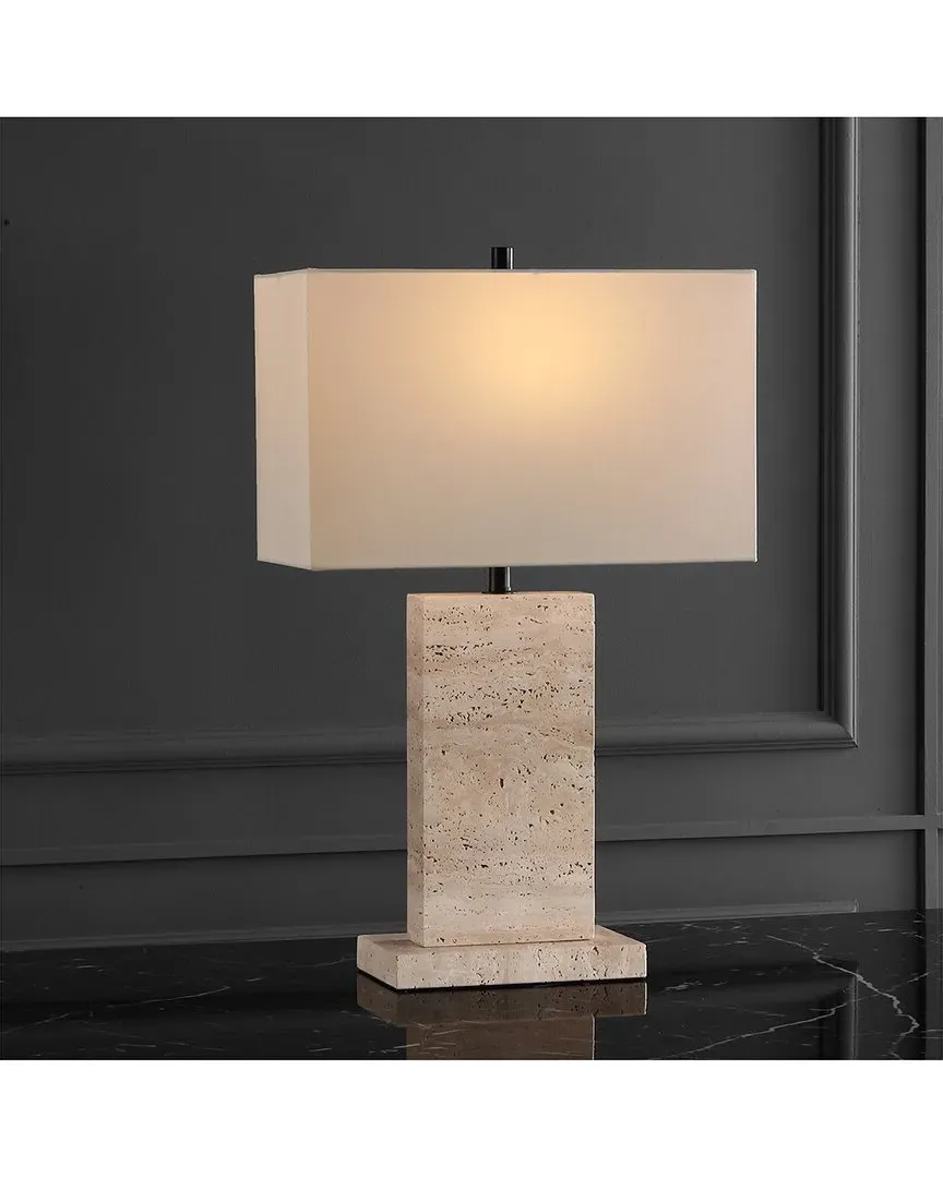 Jennabriana Travertine Table Lamp - Black