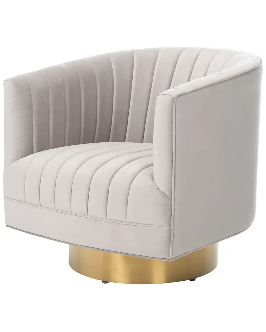 Josephine Swivel Barrel Chair - Pale Taupe