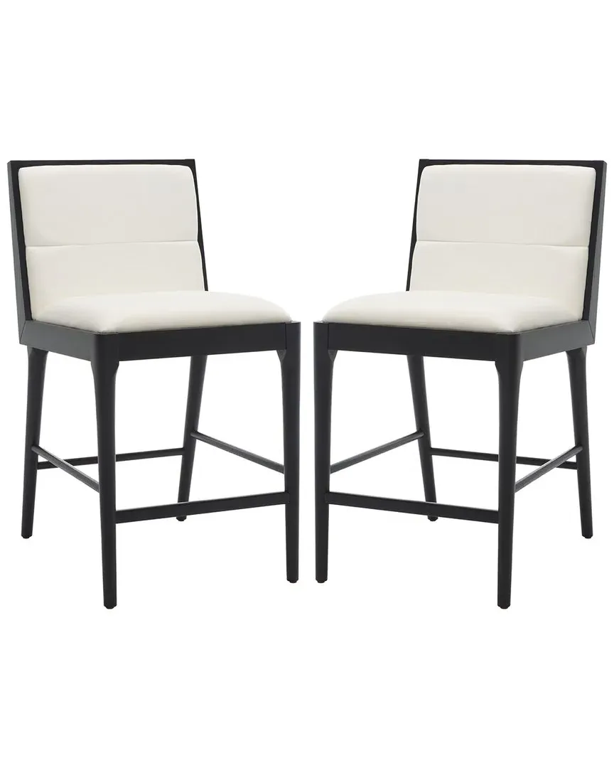 Laycee Set of 2 Counter Stools - Black, Linen