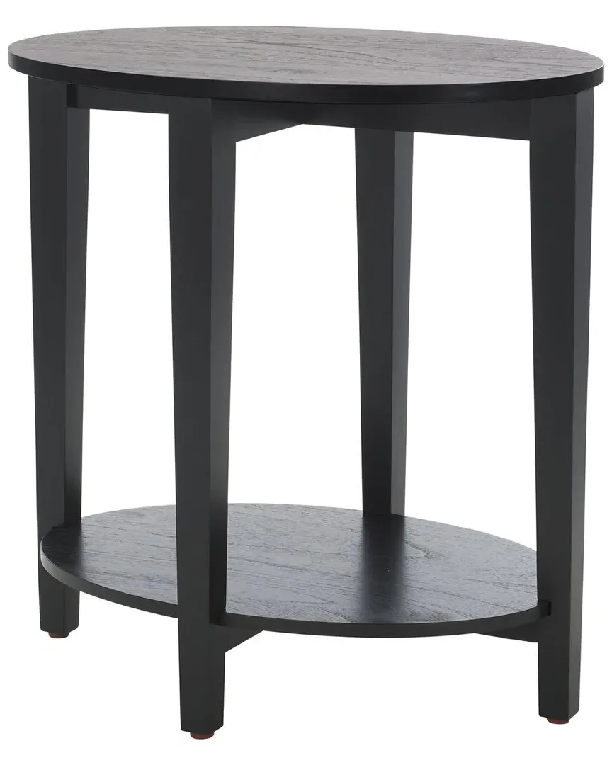 Leonardi Oval Accent Table with Drawer - Black image