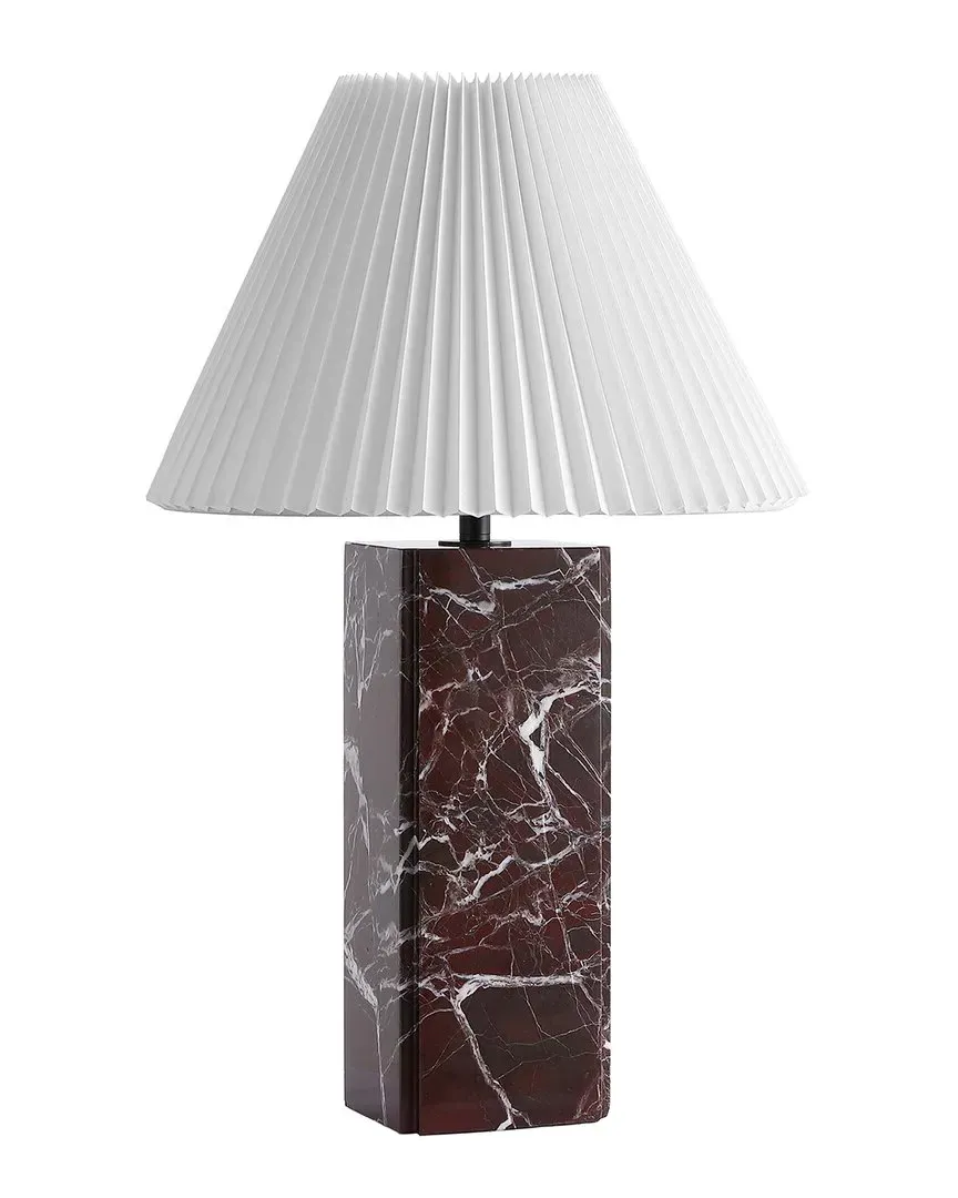 Mackenzie Square Table Lamp - Maroon, Marble