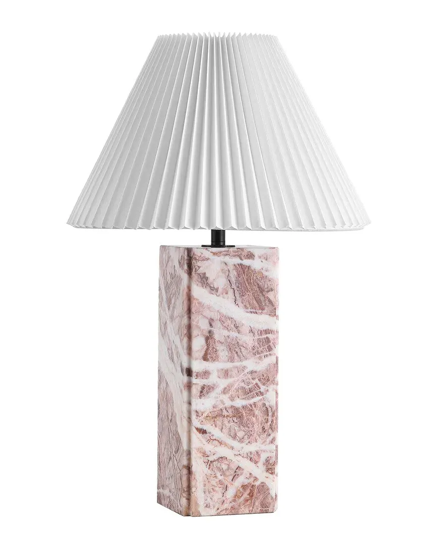 Mackenzie Square Table Lamp - Tan, Marble