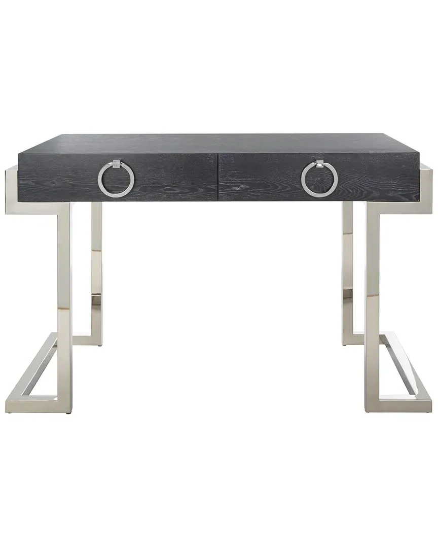 Maia 2-Drawer Desk - Black, Lacquer image