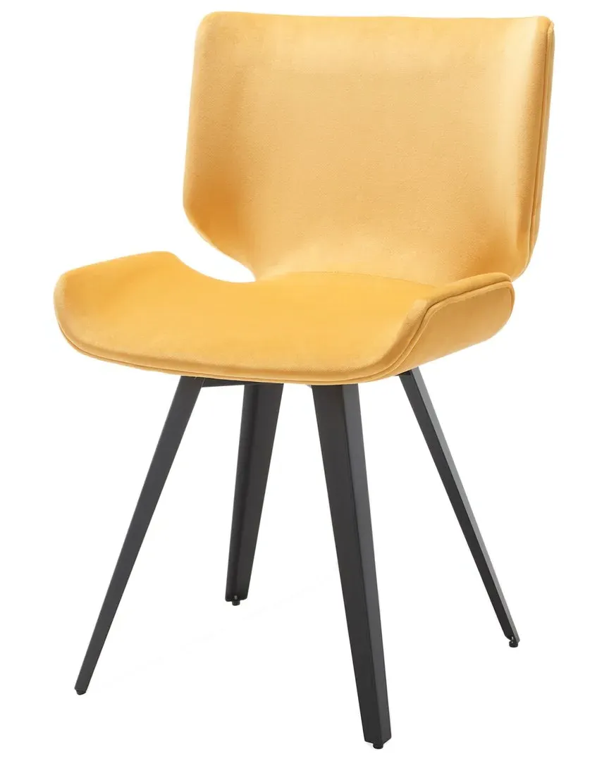 Matty Dining Chair - Yellow, Velvet