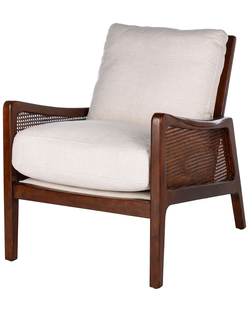 Moretti Wood Frame Accent Chair - Oatmeal image