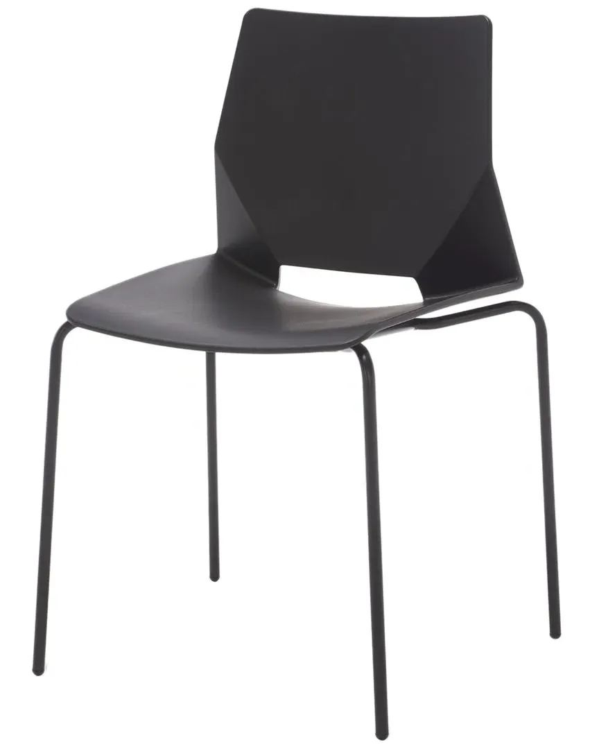 Nellie Set of 2 Molded Plastic Dining Chairs - Black