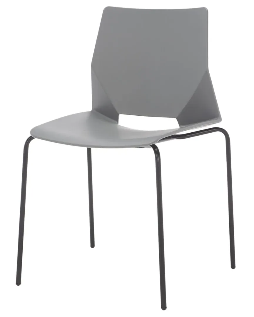 Nellie Set of 2 Molded Plastic Dining Chairs - Grey