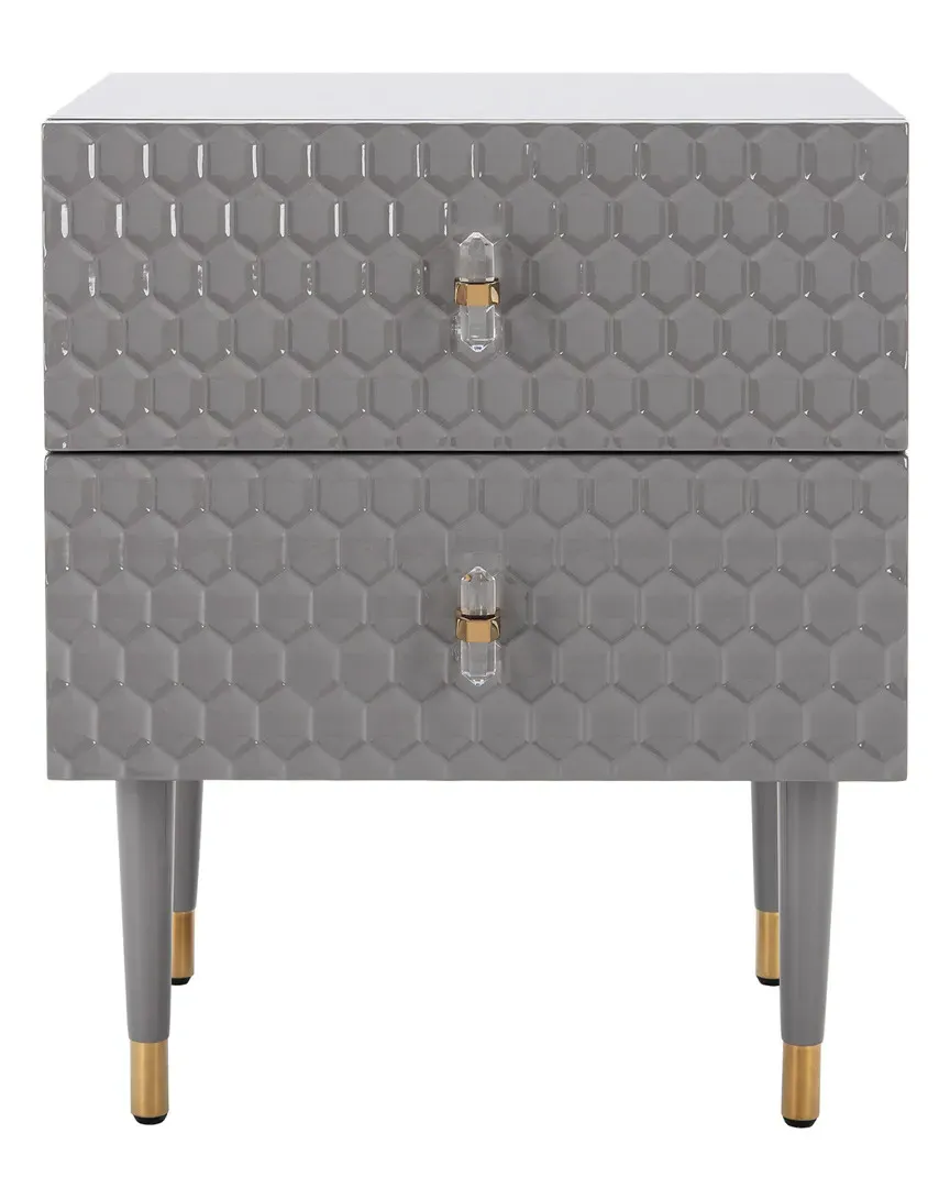 Neptune 2 Drawer Side Table - Grey, Wood image