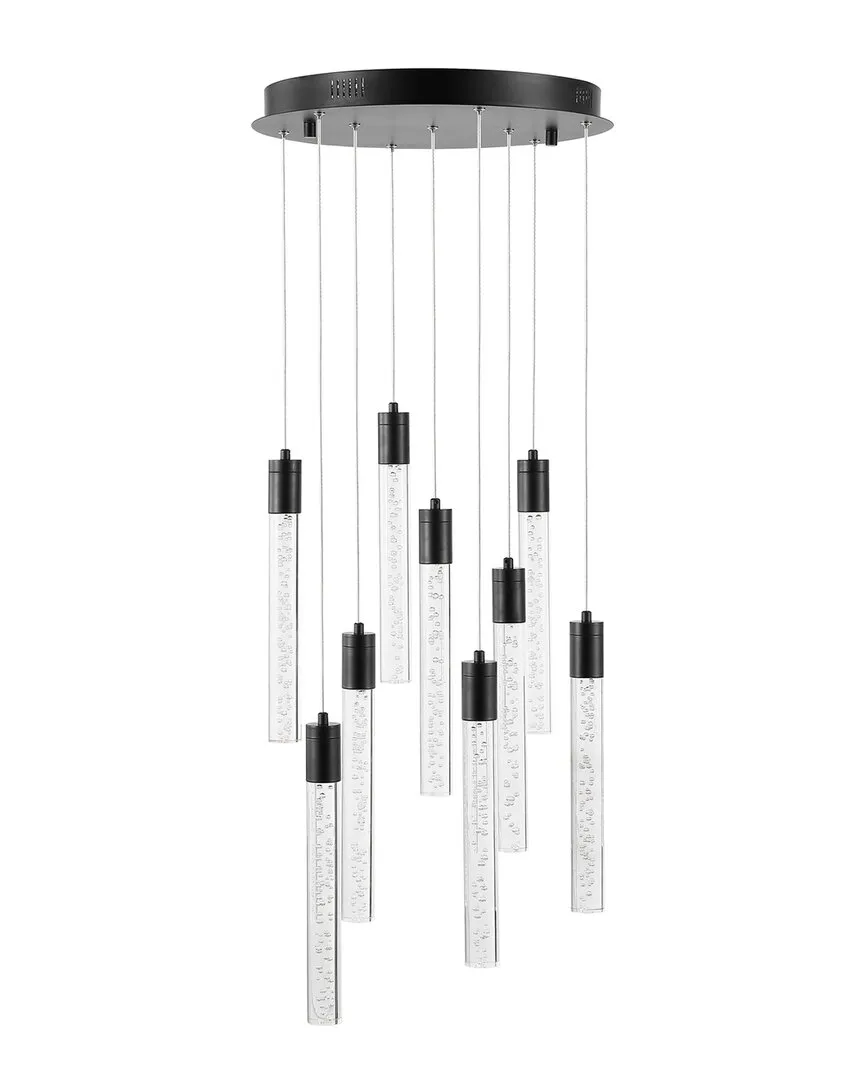 Nicolle Acrylic 9-Light Chandelier - Black, Iron image