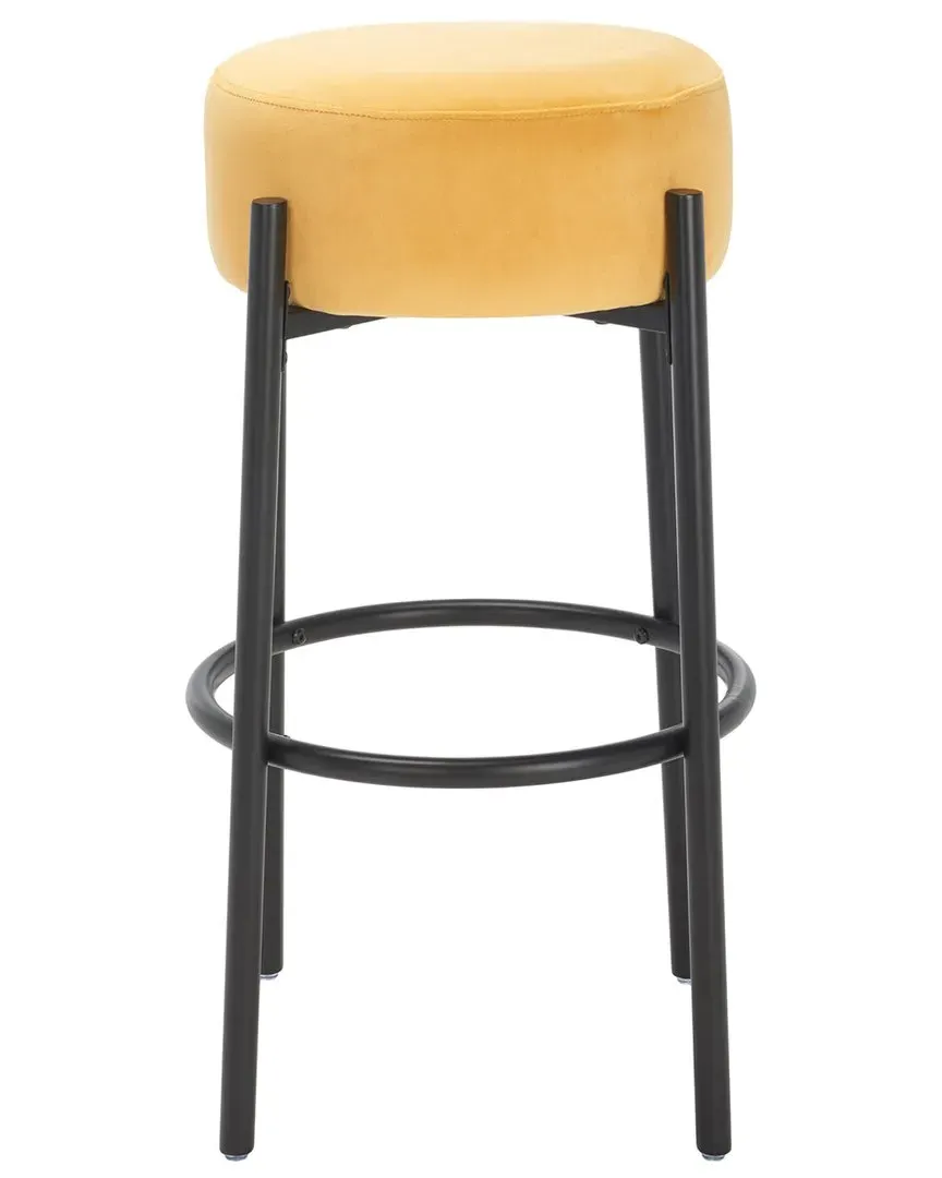 Paisleigh Metal Leg Barstool - Mustard, Velvet