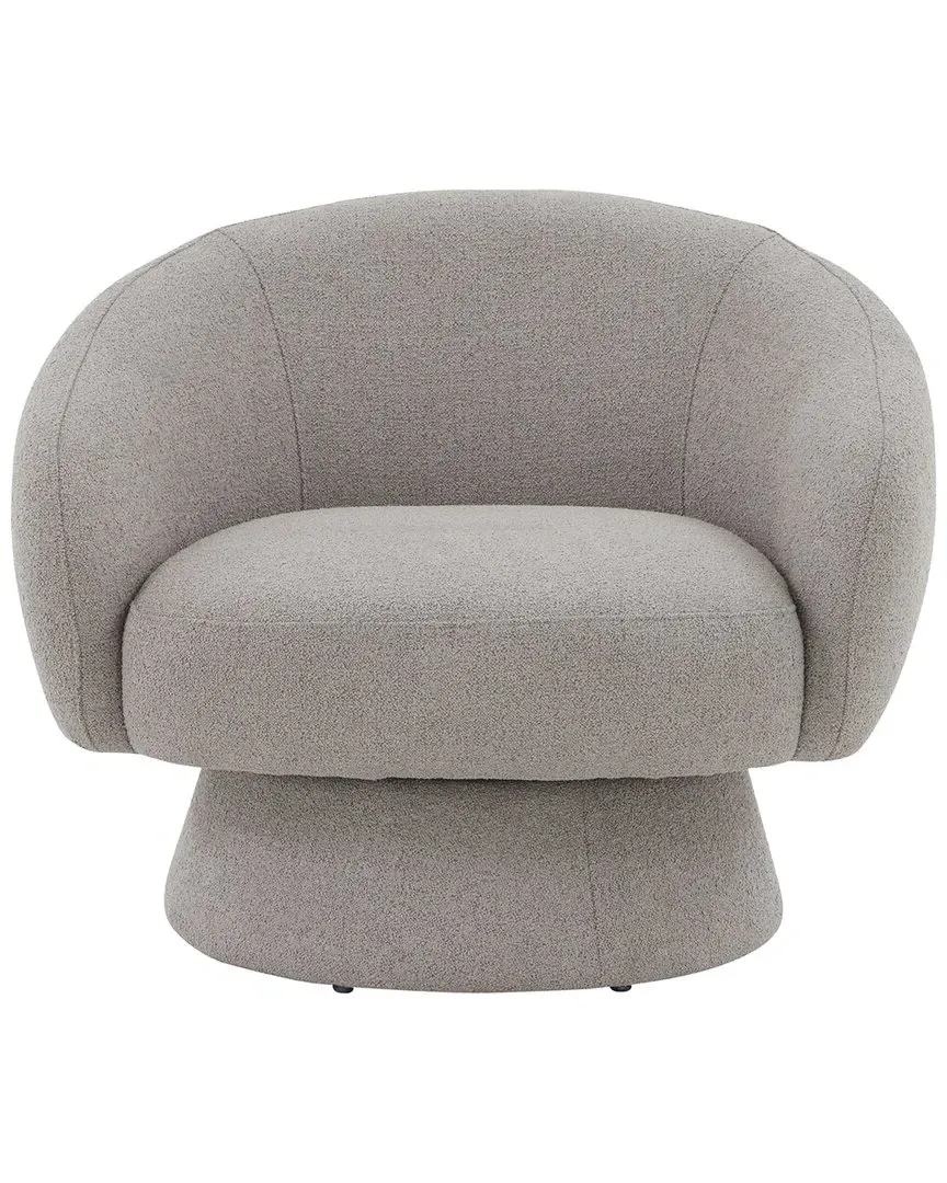 Petryna Barrel Back Accent Chair - Grey, Boucle