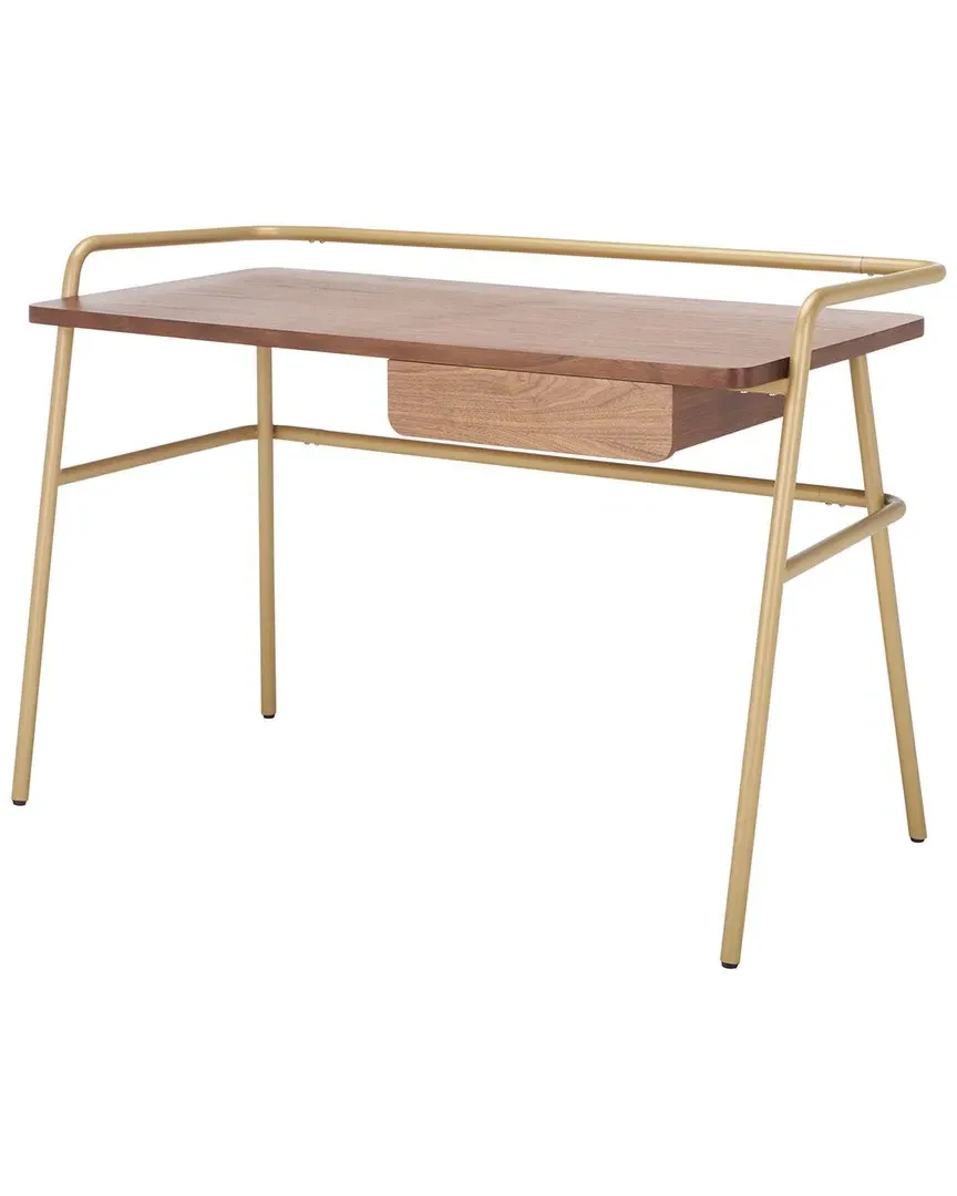 Regis Metal And Wood Desk - Walnut, Bronze image