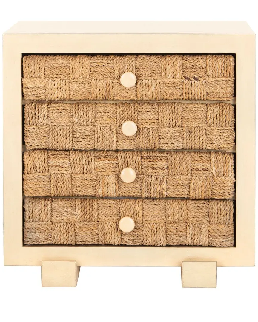 Rosario Woven Wood Nightstand - Natural, Mahogany