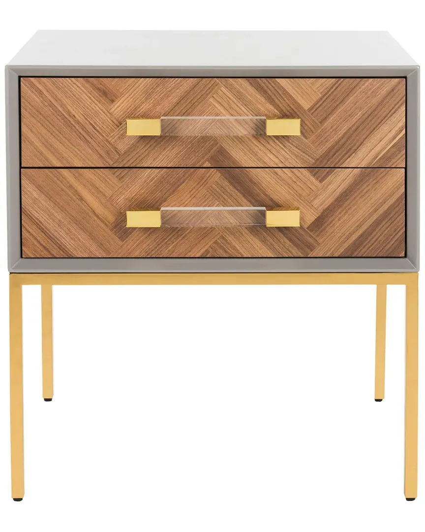 Sanford 2-Drawer Side Table - Charcoal, Walnut