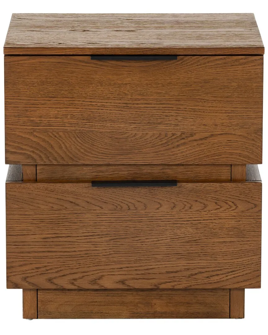 Titus 2-Drawer Stacked Nightstand - Medium Oak, Wood image