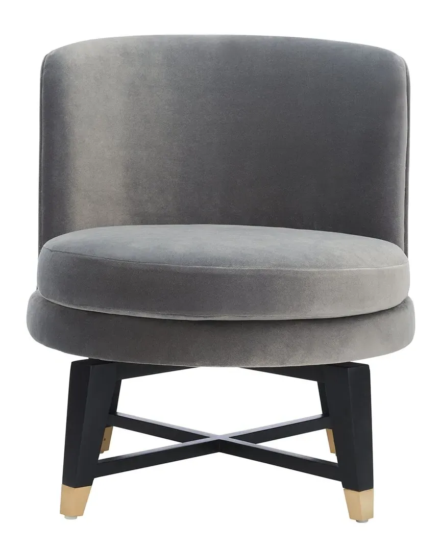 Trinity Swivel Accent Chair - Black, Mahogany image