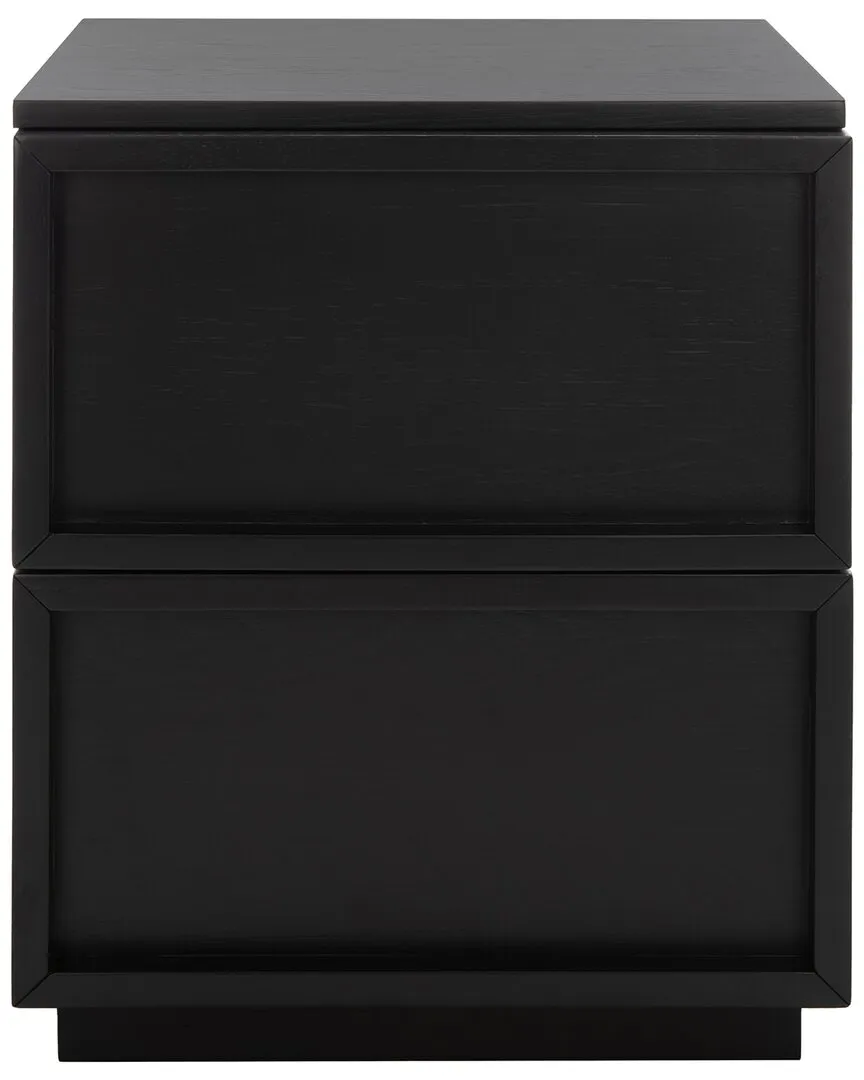 Zeus 2-Drawer Nightstand - Black, Wood