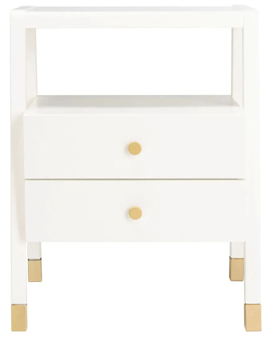 Cove 2-Drawer Accent Table with Shelf - White, Wood image