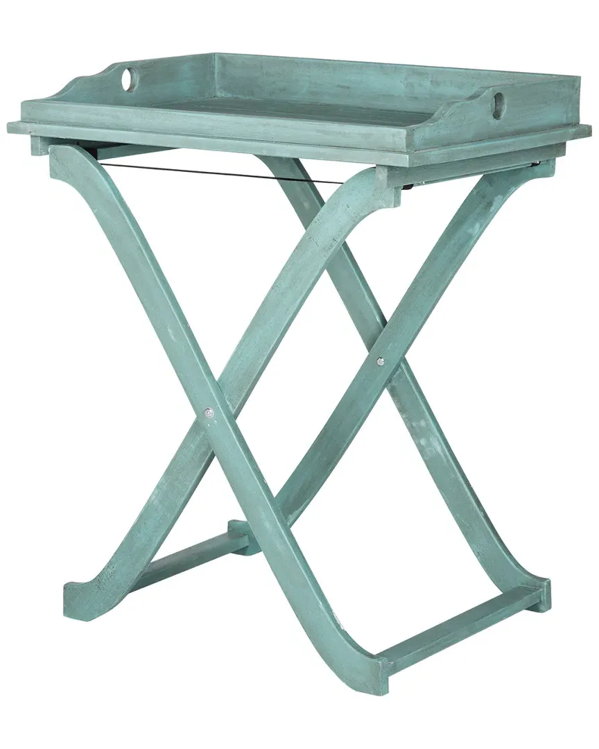 Covina Outdoor Tray Table - Beach House Blue, Acacia