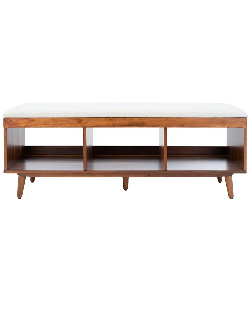 Cricket Open Shelf Bench with Cushion - Cream, Linen