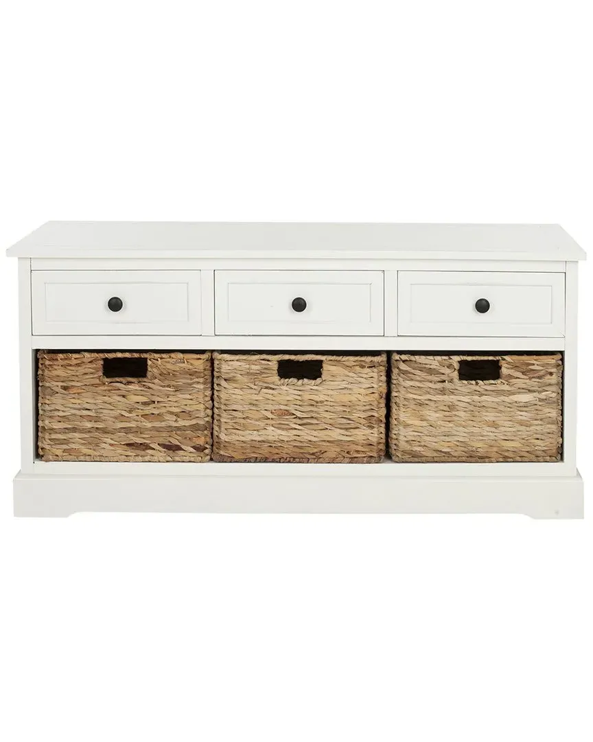 Damien 3-Drawer Storage Bench - Cream, Pine image