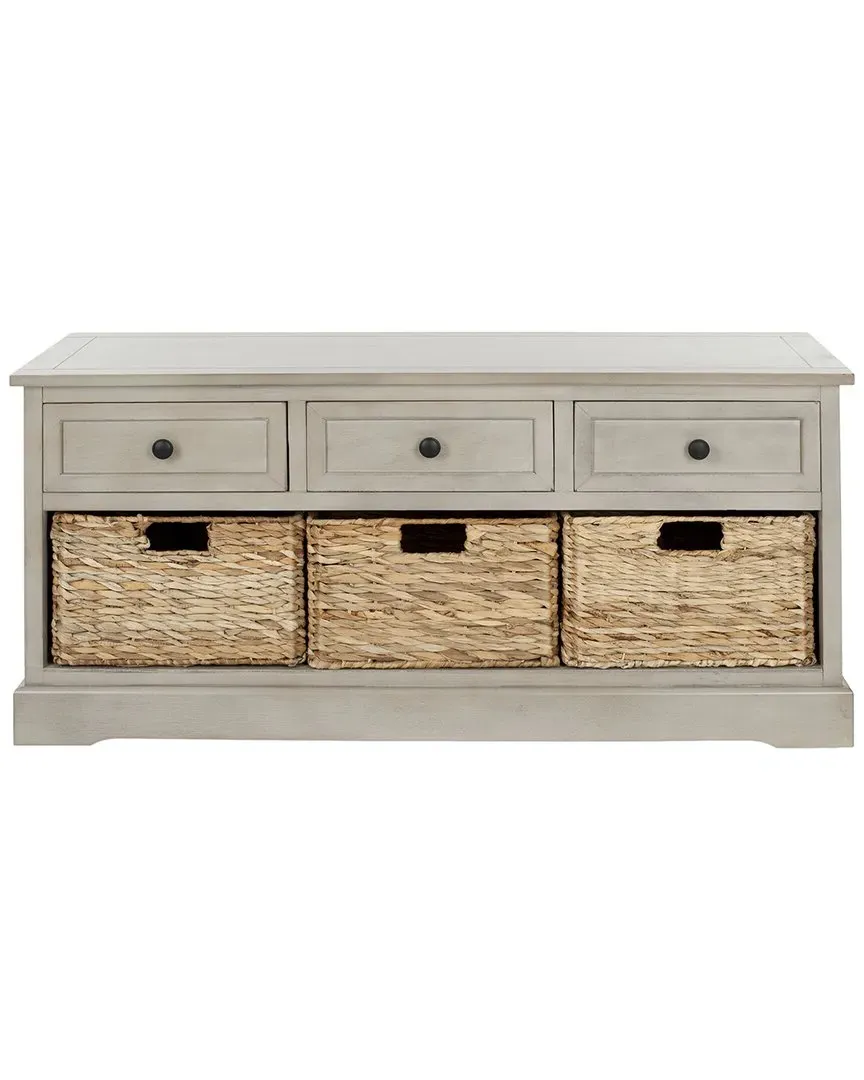 Damien 3-Drawer Storage Bench - Grey, Pine