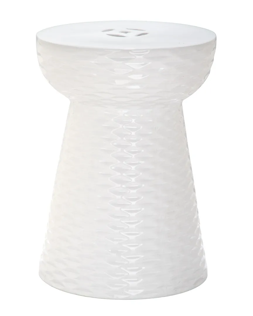 Daphne Garden Stool - White, Ceramic image