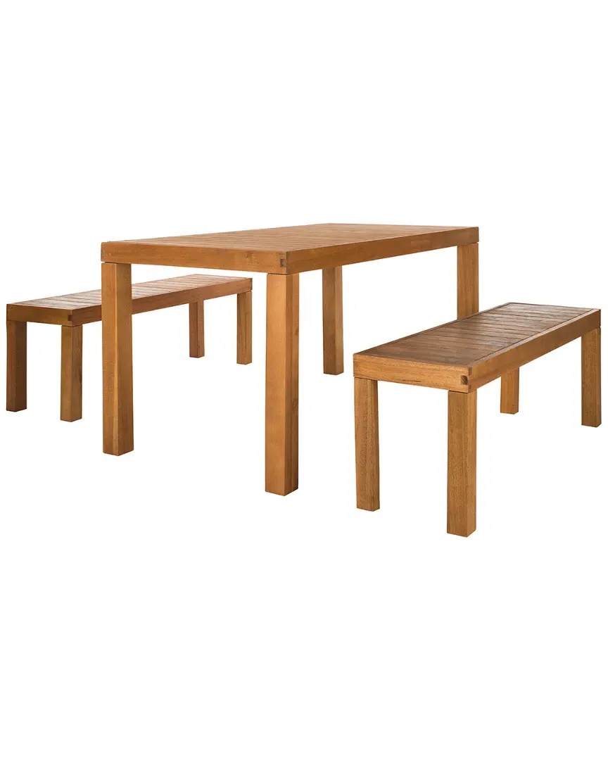 Dario 3-Piece Dining Set - Natural, Eucalyptus