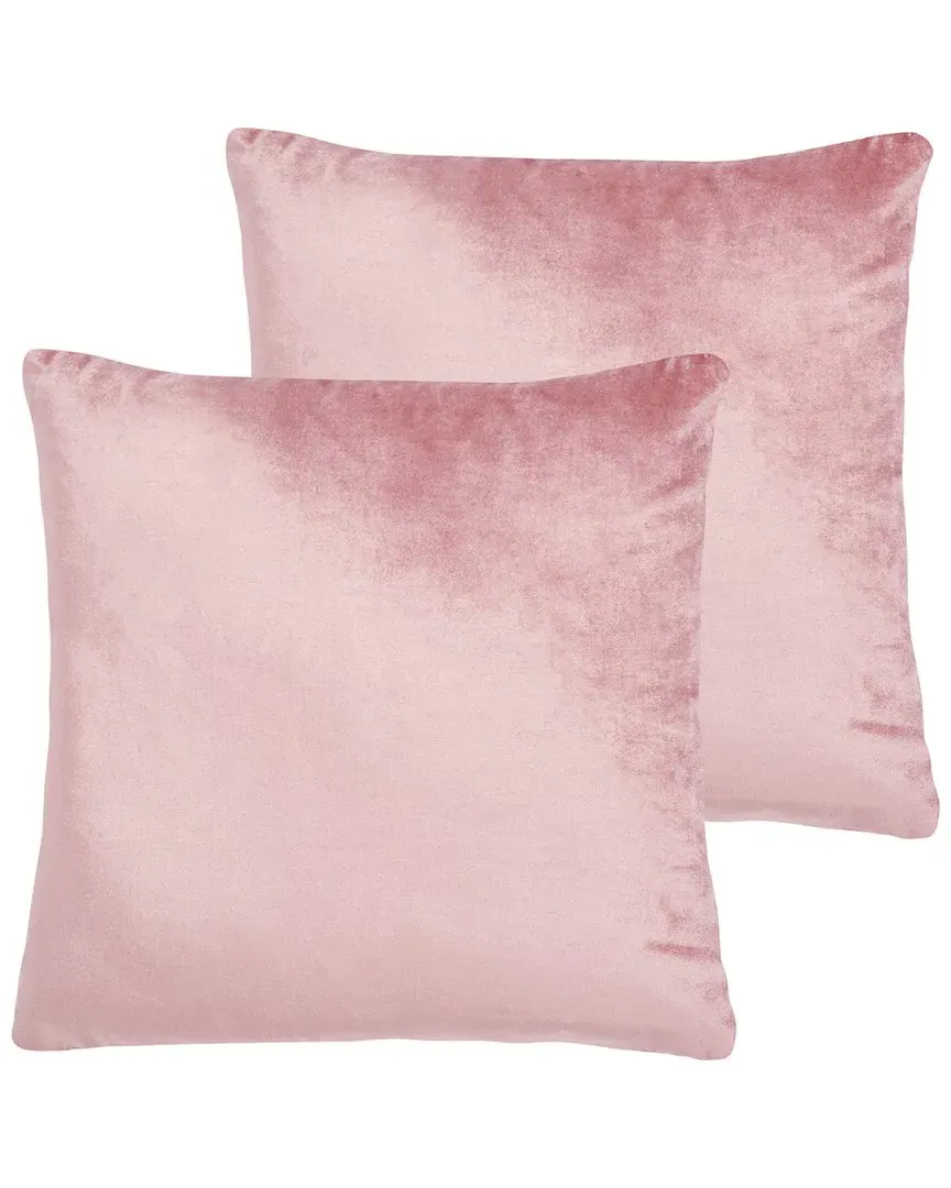 Davina Square Decorative Pillow Set - Pink, Cotton Viscose