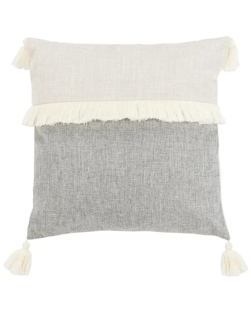 Demli Pillow with Tassels - Grey, Polyester image